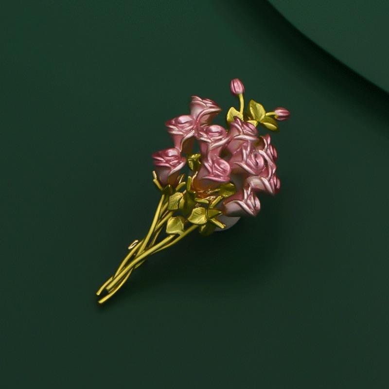 Брошь «Розовый букет», Изысканная и универсальная брошь для женщин высокого класса, Элегантная и изысканная брошь